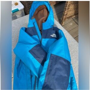 The North Face Teal and Navy Hooded Winter Jacket